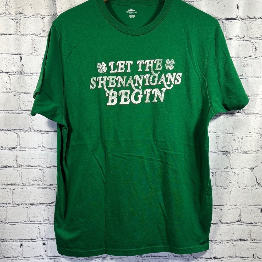 Men's Green Tee - Let the Shenanigans Begin